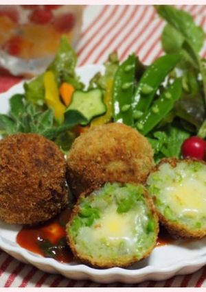 【京都丹波】えんどう豆のとろ～りコロッケ-レシピのメイン写真