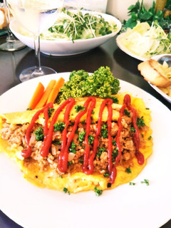 彩り☆豚挽き肉のオープンオムレツ-レシピのメイン写真