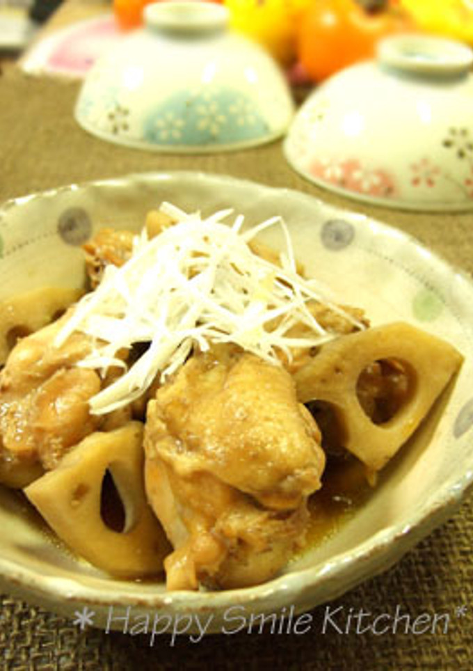 サクサクッ☆れんこんと鶏手羽の煮物-レシピのメイン写真