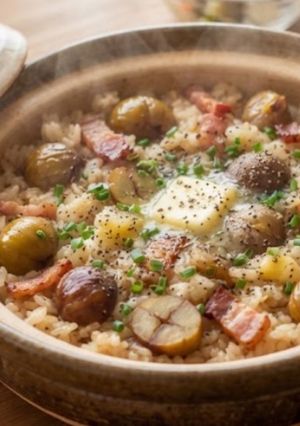 甘栗とベーコンの炊き込みご飯☆デパ地下風☆秋-レシピのメイン写真