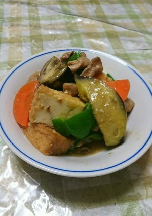 ご飯に合う☆なすと厚揚げの味噌炒め♪-レシピのメイン写真