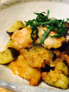 鶏肉となすのみぞれ甘酢炒め-レシピのメイン写真