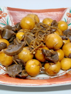 鶏きんかんと砂肝のしょうが煮@大葉にんにく醤油-レシピのメイン写真