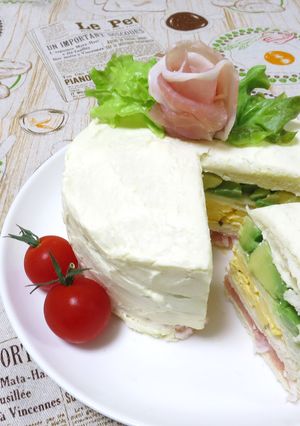 【母の日に】簡単!サンドイッチケーキ♪-レシピのメイン写真
