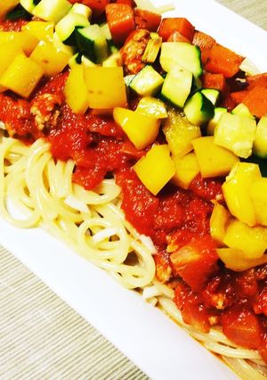 いつもの材料で簡単ミートパスタ♡-レシピのメイン写真