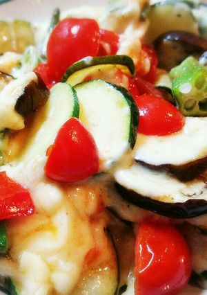 ＊フライパン１つで！夏野菜のチーズ焼き＊-レシピのメイン写真
