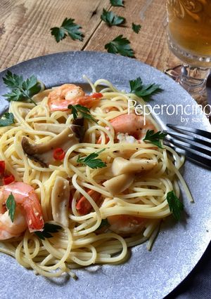 海老とエリンギのペペロンチーノ-レシピのメイン写真