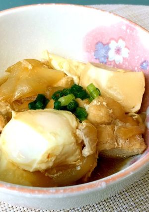 炊飯器☆鶏胸肉・玉ねぎ・豆腐の煮物☆放置-レシピのメイン写真