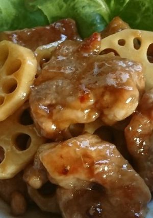 豚肉とレンコンの簡単こっくり炒め-レシピのメイン写真