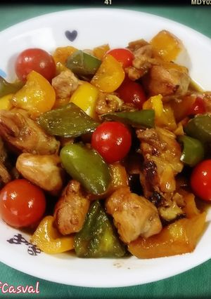 夏野菜たっぷりの鶏もも肉照り焼き-レシピのメイン写真
