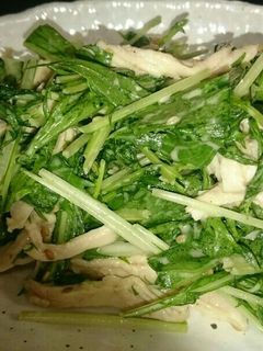 簡単!蒸し鶏と水菜のさっぱりサラダ☆-レシピのメイン写真