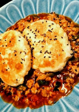 はんぺん豆腐バーグ・オクラ挽肉ダレ-レシピのメイン写真