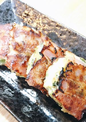餃子のタネの残りで！ベーコン巻き！-レシピのメイン写真