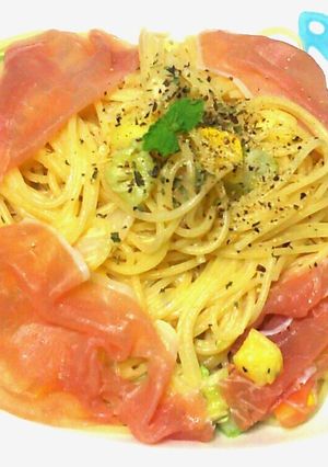 生ハムとズッキーニのクリームパスタ *ﾟ-レシピのメイン写真