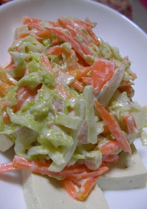 【男の料理】うめぇ～な豆腐サラダ-レシピのメイン写真