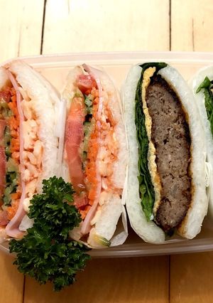 男子中学生の弁当（偽パンホットサンド）-レシピのメイン写真