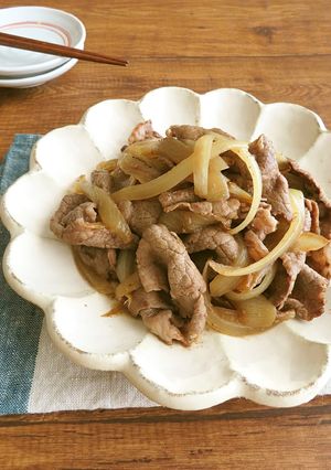 牛肉とたまねぎのにんにく醤油スタミナ焼き-レシピのメイン写真