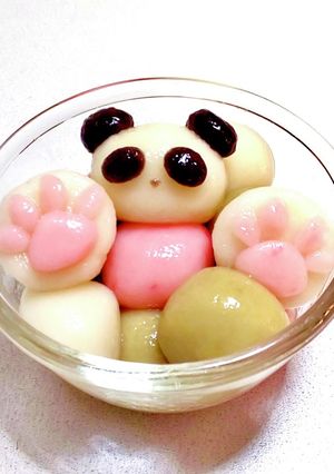 ぷにぷに パンダ白玉-レシピのメイン写真