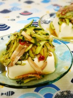 冷奴を豪華に♬チャーシュー胡瓜大葉のせ-レシピのメイン写真