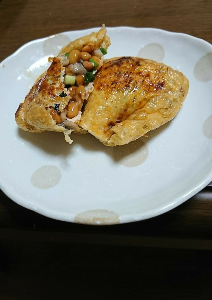 納豆ときのこの油揚げ包み-レシピのメイン写真