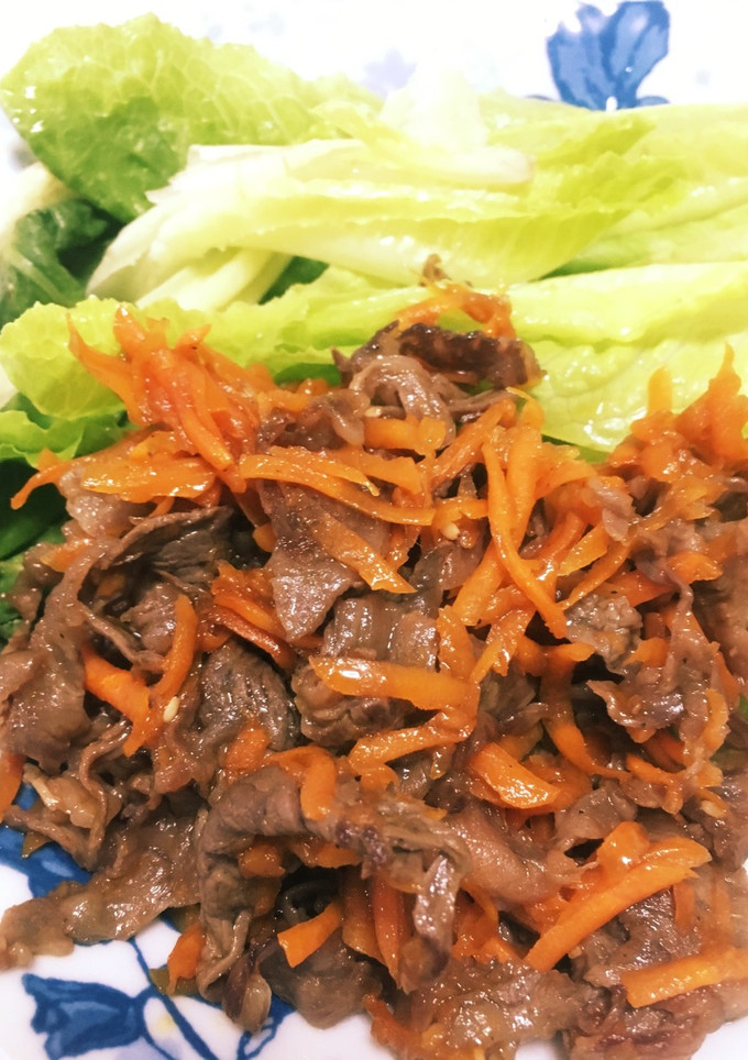 簡単！牛肉とにんじんの焼肉風炒め-レシピのメイン写真