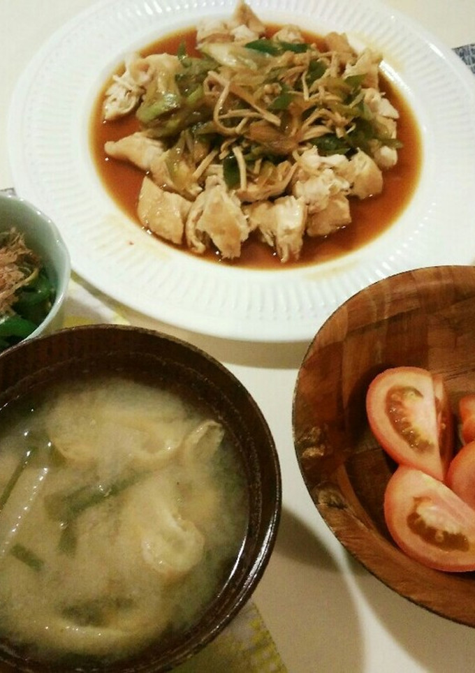 蒸し鶏のえのきネギだれ-レシピのメイン写真