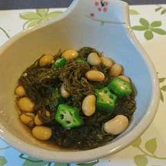 รูปของ おくらと大豆の刻み昆布和え