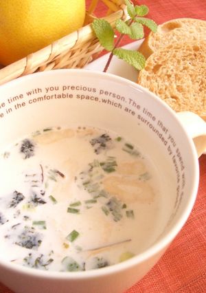 簡単！レンジで松茸風味のミルクスープ！-レシピのメイン写真