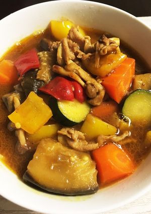 米茄子と夏野菜のスープカレー-レシピのメイン写真