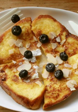 食パン♪ぶるーべりー☆フレンチトースト!-レシピのメイン写真