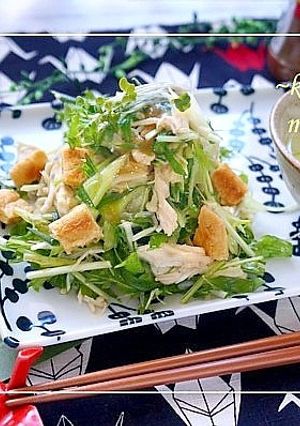 九条ネギと油揚げクルトンのサラダ-レシピのメイン写真