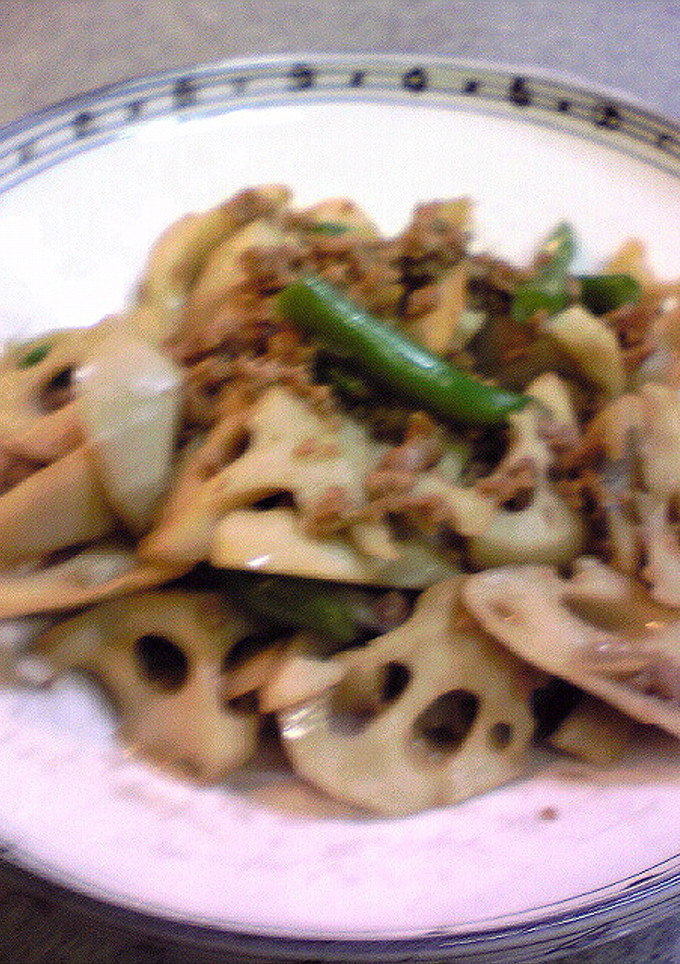 れんこんとひき肉の炒め煮-レシピのメイン写真