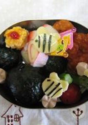 シルエット　　ミッキー　　弁当　キャラ弁-レシピのメイン写真