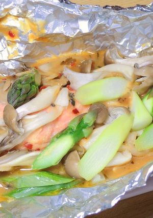 簡単！ 鮭の大葉味噌ホイル焼き！-レシピのメイン写真