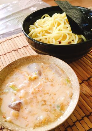 自宅でつけ麺濃厚豆乳味噌ごまキムチつけ麺-レシピのメイン写真