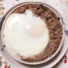 豚ひき肉の月見蒸し-レシピのメイン写真