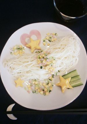簡単☆おりひめとひこぼしの七夕そうめん-レシピのメイン写真