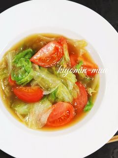 時短メニュー・レタスとトマトの中華炒め。-レシピのメイン写真