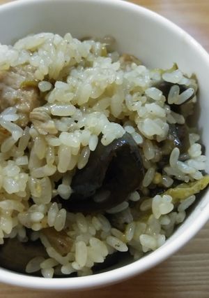 茄子おこわ-レシピのメイン写真