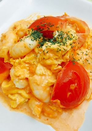 トマトとエビのとろっと玉子炒め-レシピのメイン写真