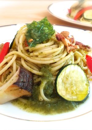 激うま！明日葉ジェノベーゼソースのパスタ-レシピのメイン写真