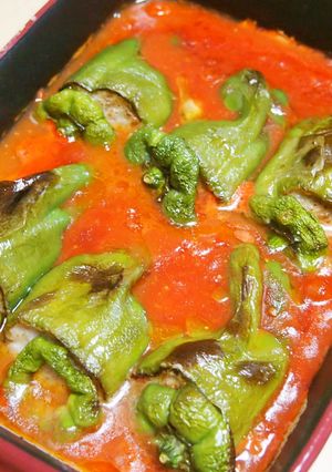 丸ごとピーマンのチーズin肉詰め-レシピのメイン写真