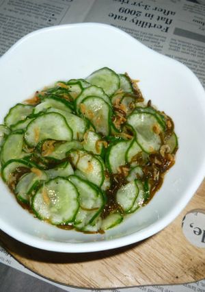 キュウリ＋もずく＋あみえびのタパス-レシピのメイン写真