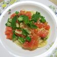 トマトとオクラの冷製パスタ