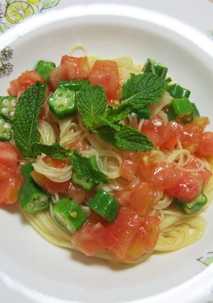トマトとオクラの冷製パスタ-レシピのメイン写真