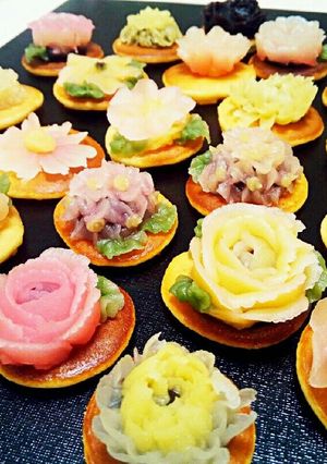 あんフラワー あんクリーム どら焼きのセ-レシピのメイン写真