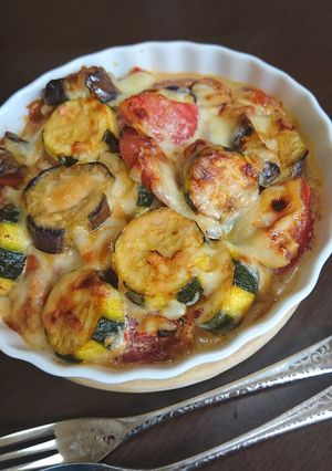 夏野菜の味噌マヨチーズ焼き♪-レシピのメイン写真