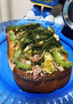 海ぶどうポークハッシュチャンプルトースト-レシピのメイン写真