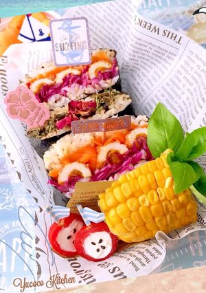 カラフルおにぎらず♪　６月弁当-レシピのメイン写真