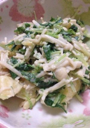 じゃがいもと水菜とエノキのサラダ-レシピのメイン写真